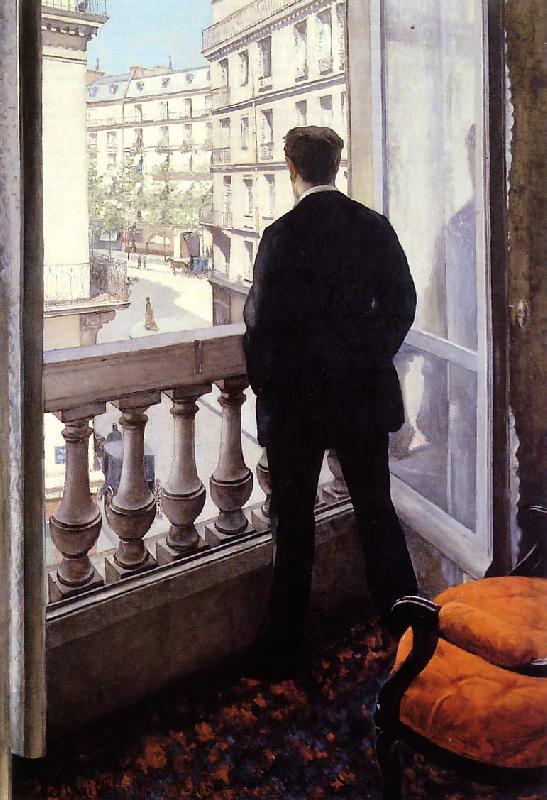 Gustave Caillebotte Young Man at his Window oil painting picture